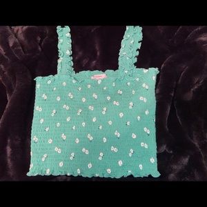 Bright Green Flower Top